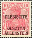 "Germania" overprinted OLSZTYN-ALLENSTEIN