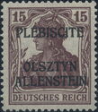 "Germania" overprinted OLSZTYN-ALLENSTEIN