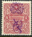Arabesque and Tughra overprint on Ottoman Empire stamp