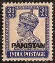 King George VI wearing Imperial Crown of India - overprinted