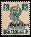 King George VI wearing Imperial Crown of India - overprinted