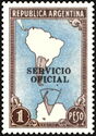 South America Map with Antartict, ovpt. (12¼ mm)