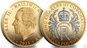 5 Pounds (King Charles III Coronation - Royal Cypher - Gilded)