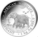 2,000 Shillings (African Wildlife - Elephant 1 kg.)