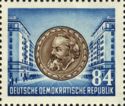 Karl-Marx-Allee (Stalinallee), Berlin; Karl Marx medallion
