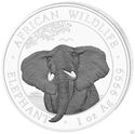 100 Shillings (African Wildlife - Elephant 1 Oz. Black Elephant)