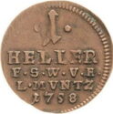1 Heller (Saxe-Weimar-Eisenach - Ernest Augustus II)