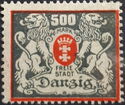 The coat of arms of Danzig with lions