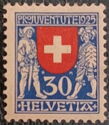 Coat of Arms of Switzerland supported by farmer and knight