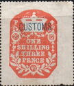 Embossed Revenue ovpt. CUSTOMS, 1/3d P