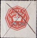 Embossed Revenue ovpt. CUSTOMS, 5/- H