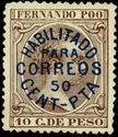 Alfonso XIII overprinted in Blue