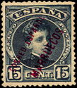 King Alfons XIII overprinted