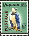 "Postage" on 15c Harpy eagle (Harpia harpyja)