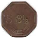 58⅓ Cent Token DFG / CO (all incuse)