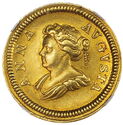 1 Farthing (1713 1 Farthing Gold Queen Anne Pattern)