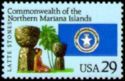 Mariana Islands Statues, Woman and Flag