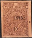 Timbre Municipal with 1918 overprint