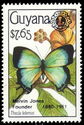 Hairstreak Butterfly (Thecla telemus) overprinted Lions