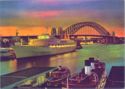 Sydney. Harbour Bridge and Passenger Liner Canberra