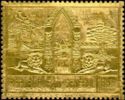 Lions, Gate, Airplane, Harbour  and Tree on Gold Foil