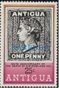 Antigua 1d Stamp of 1863 - Overprinted