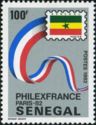 Flag of Senegal in Vignette and French Tricolor