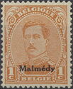Overprint "Malmédy" on King Albert I