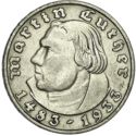 2 Reichsmark (450th Anniversary of Martin Luther - A-J)