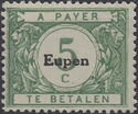 Overprint "Eupen" on Postage Due Stamp