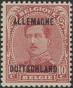 Overprint "ALLEMAGNE DUITSCHLAND" on King Albert I