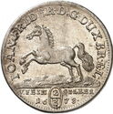 2/3 Thaler (Horse on obverse, "V FEIN SILBER")