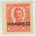 Emperor Karl I (1887-1922) overprinted in Centesimi