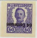 Emperor Karl I (1887-1922) overprinted in Centesimi