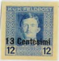 Emperor Karl I (1887-1922) overprinted in Centesimi