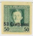 Emperor Karl I (1887-1922) overprinted in Centesimi