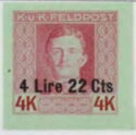 Emperor Karl I (1887-1922) overprinted in Lire, Cts