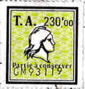 TA Timbre Amende Partie a Conserver Numbered