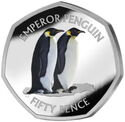 50 Pence (World Penguin Day (25th April) - Emperor penguin - Color)