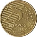 25 Centavos ("T" partially inside stripes - Deodoro da Fonseca)
