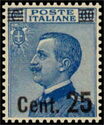 King Vittorio Emanuele III (1869-1947) facing left, ovpt.
