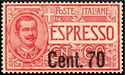 Express - Vittorio Emanuele III - Floral Type, overprinted