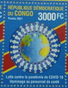 People around the globe over congolese flag