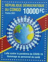 People around the globe over congolese flag