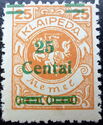 Overprint: 25 Centai