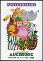 Postcrossing Goodbye Augsburg Meetup 12. November 2023 (illustrated zoo animals)