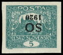 Hradcany at Prague - Upside-down overprint S O 1920