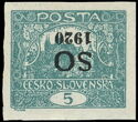 Hradcany at Prague - Upside-down overprint S O 1920