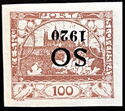 Hradcany at Prague - Upside-down overprint S O 1920