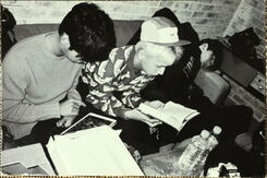 Boys' record album postcard